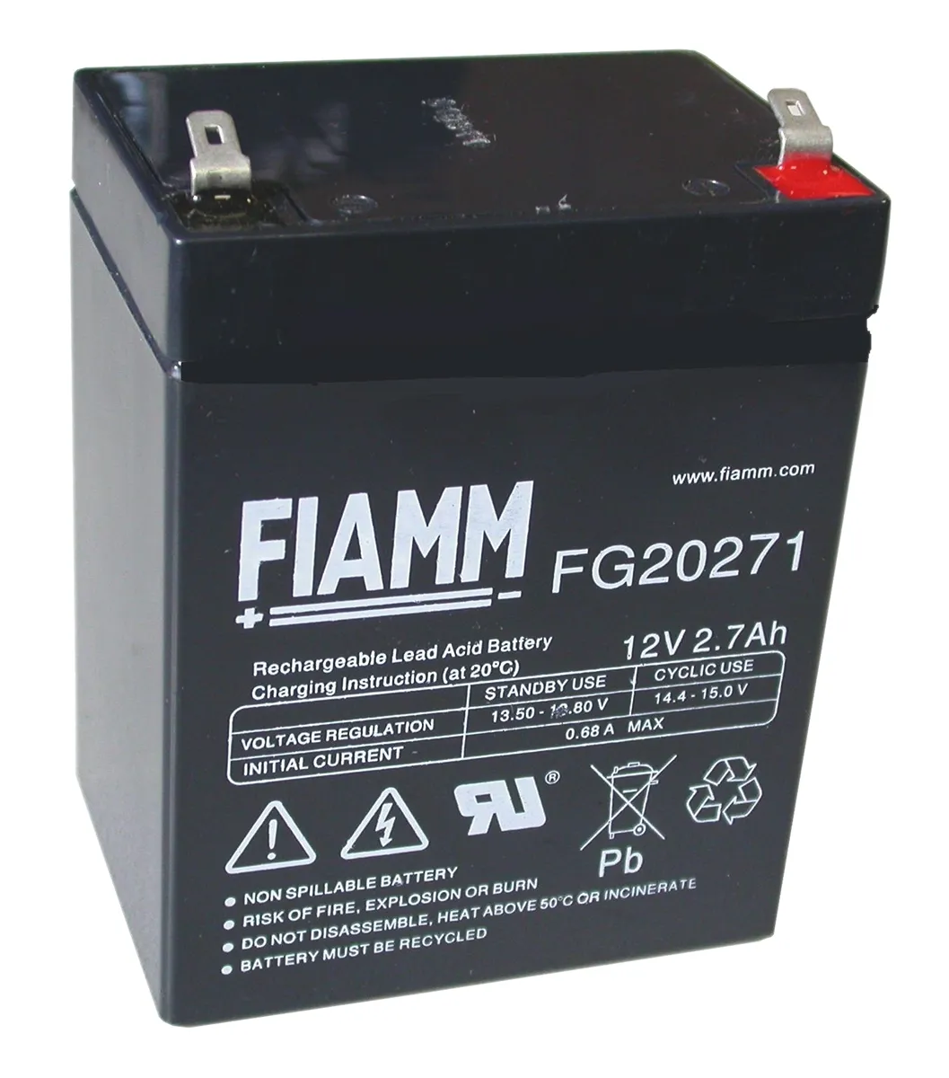 Batteria al piombo sigillata Fiamm, 12V, 2.7Ah, 79 x 56 x 105mm, -20 → +50°C